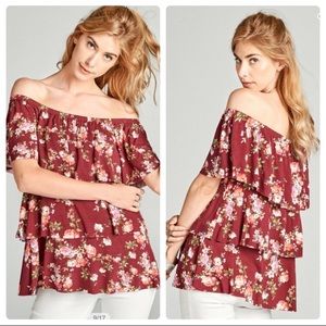 Off shoulder floral top